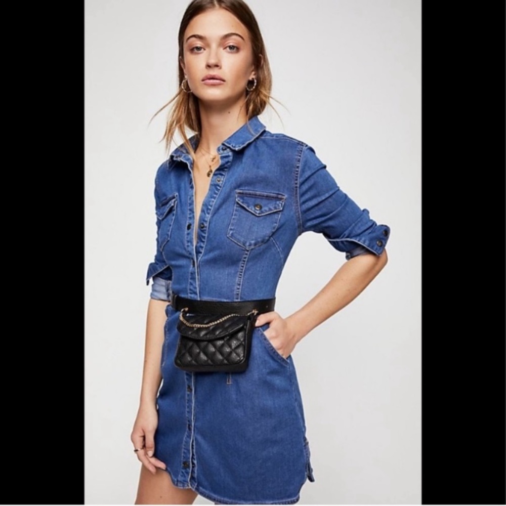 Free People Denim Shirt Dress